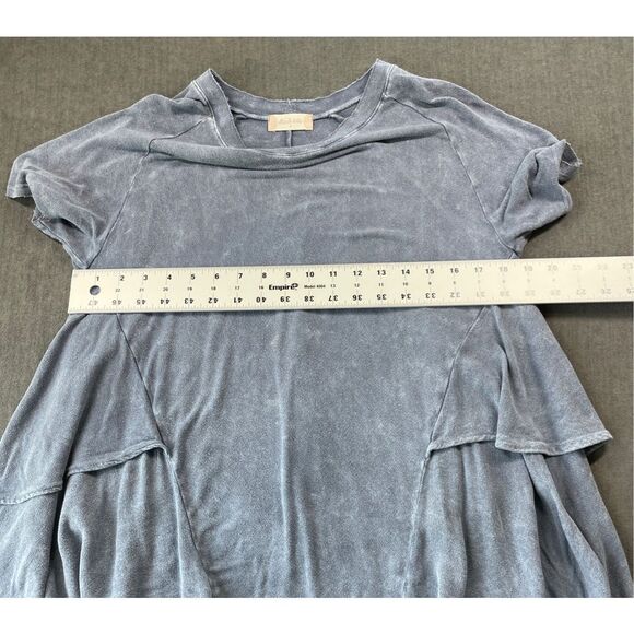Altar’d State Tiered Tunic Top Womens S Blue Gray Boho Grunge Babydoll Festival - Picture 6 of 9